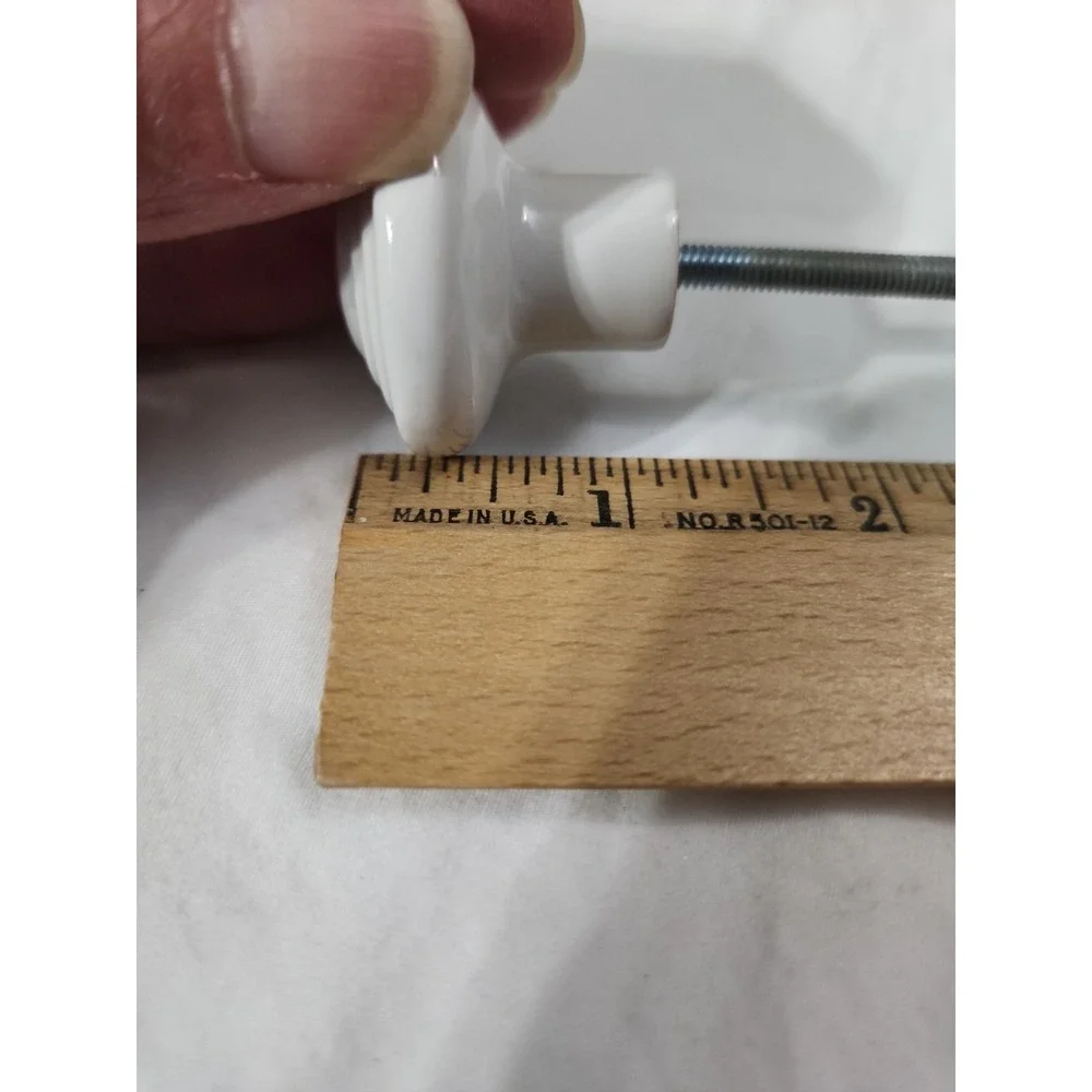 White Ceramic Drawer Or Cupboard Pulls Set Of Five
